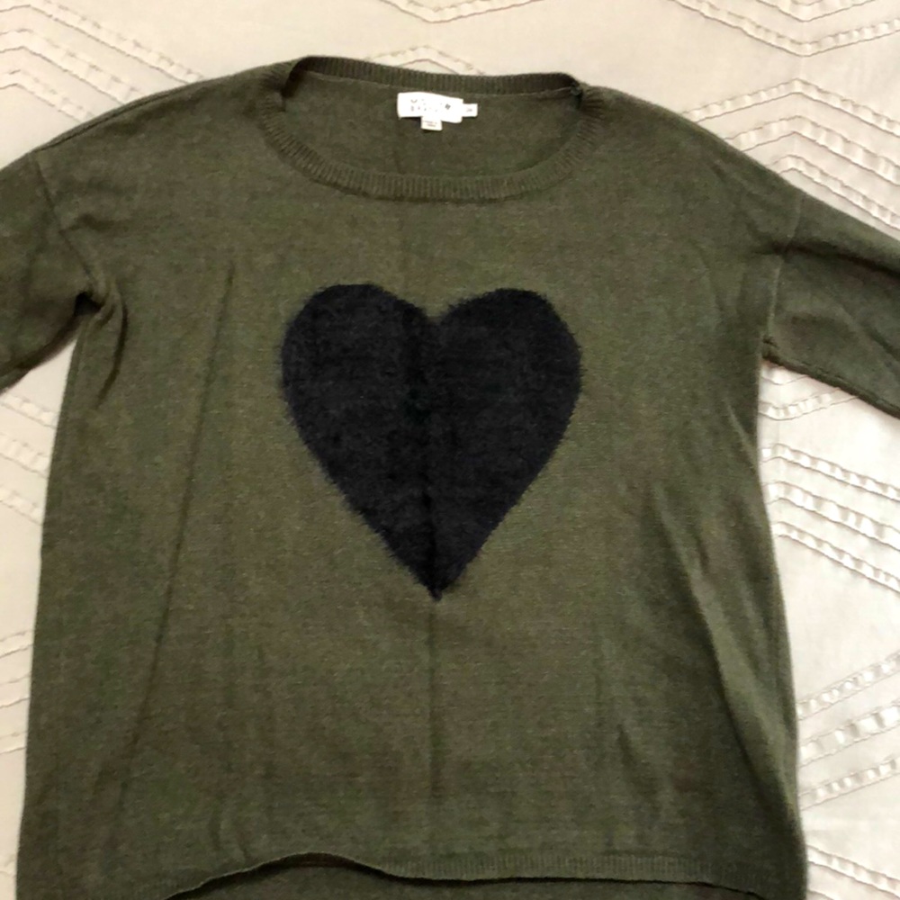 Molly Bracken Green knit Heart sweater